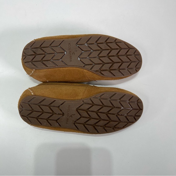 Koolaburra By Ugg Suede Moccasin Slippers Women 6 Chestnut Faux Shearling - Picture 4 of 6